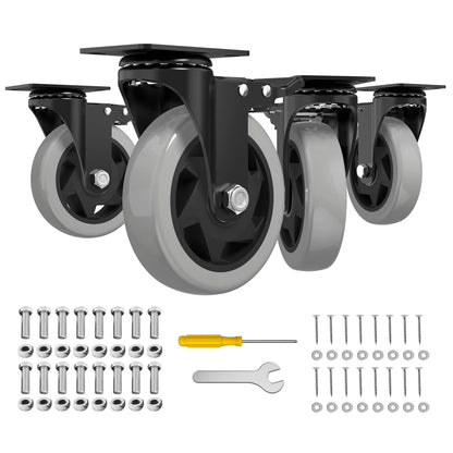 Caster Wheels 4-Inch Color Gray for Smooth and Versatile Mobility