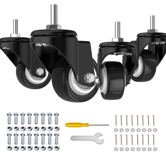 Caster Wheels 2-Inch Stem Color Black for Smooth and Versatile Mobility