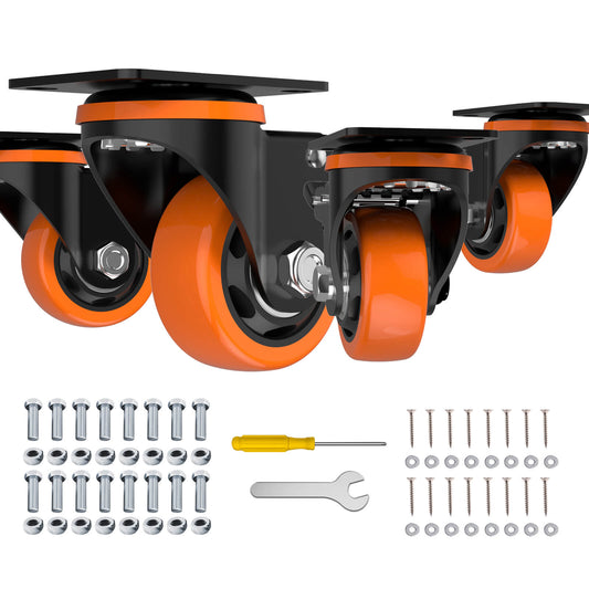 Caster Wheels 3-Inch Color Orange for Smooth and Versatile Mobility